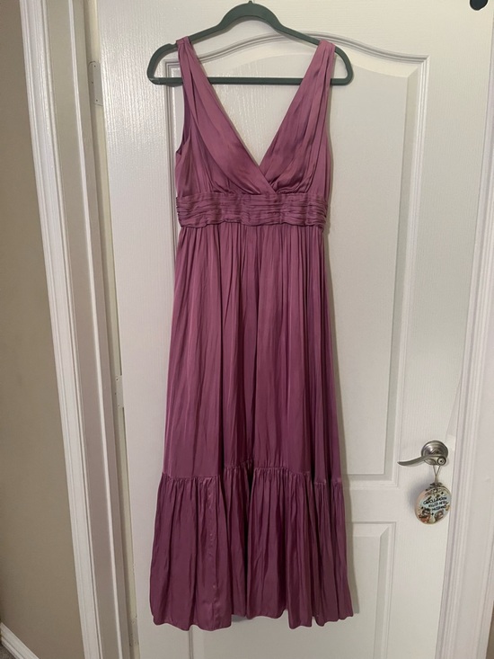 Kobi Halperin Dresses & Skirts - Mauve Purple V-Neck Sleeveless Satin Dress